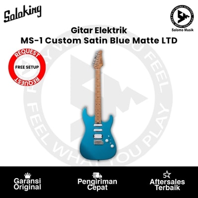Gitar Elektrik Soloking MS-1 Custom 24 HSS Flat Top Satin Blue Matte Limited Edition