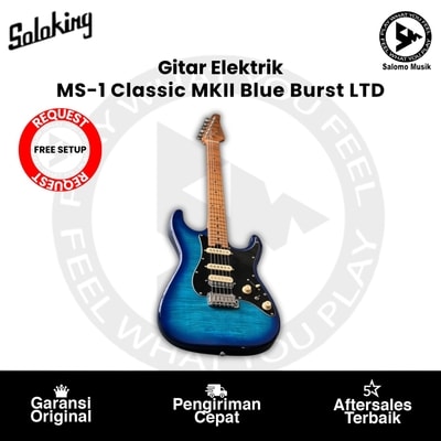 Gitar Elektrik Soloking MS-1 Classic MKII S-Style Blue Burst 5A Flame Top Limited Edition