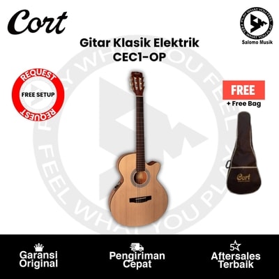 Gitar Klasik Elektrik Cort CEC1-OP Open Pore Original + Free Bag