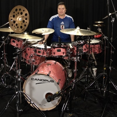 Drum Kit Canopus R.F.M Series Echa Soemantri Customize Drum Kit 9 PCS Shell Pack Pink Diamond Pearl Finish