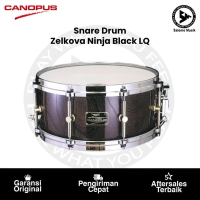 Snare Drum Canopus Zelkova Snare Drum Ninja Black Lacquer