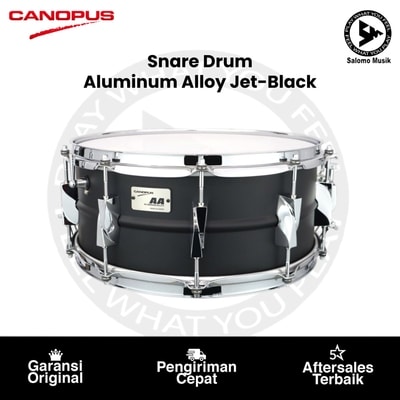 Snare Drum Canopus Aluminum Alloy Snare Drum Jet-Black Aluminum Alloy 14 X 6