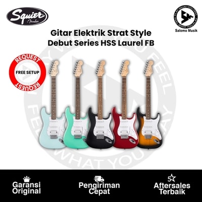 Gitar Elektrik Squier Debut Series Strat Style HSS Varian Warna Original