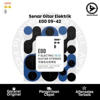Senar Gitar Elektrik F-Strings E00 Nickel Alloy Winding Super Light 09-42 Original