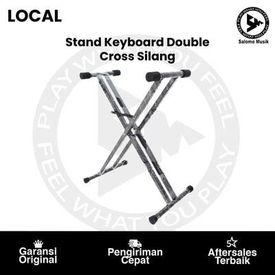 Stand Keyboard Double LOKAL Cross Silang
