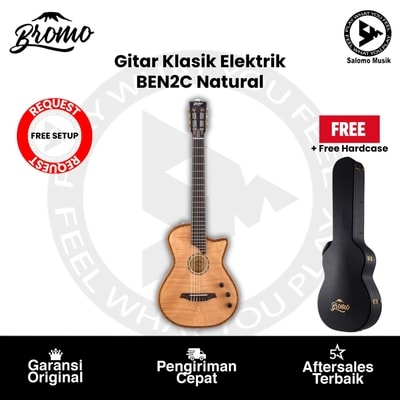 Gitar Klasik Elektrik Nylon Bromo BEN2C Natural + Free Hardcase
