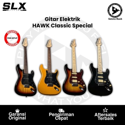Gitar Elektrik SLX Guitars HAWK Classic Special HSS Rosewood FB Maple FB Varian Warna