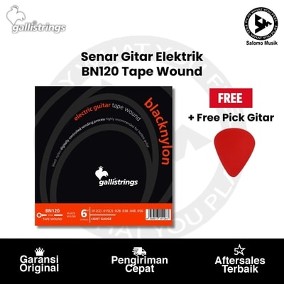 Senar Gitar Elektrik Gallistrings BN120 Tape Wound  + Free Pick