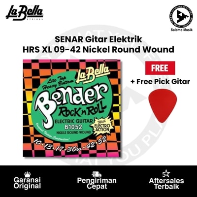 Senar Gitar Elektrik La Bella The Bender B1052 + Free Pick Gitar