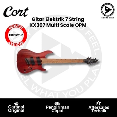 Gitar Elektrik 7 String Cort KX307 Multi Scale OPM + Free Setting