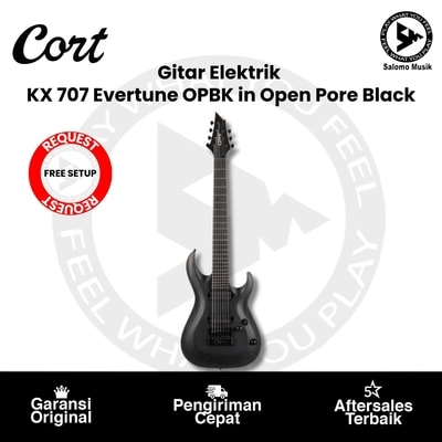 Gitar Elektrik Cort KX 707 Evertune OPBK in Open Pore Black + Free Setting