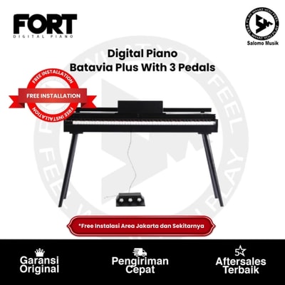 Digital Piano Elektrik Fort Batavia Plus With 3 Pedals Varian Warna Original  + Free Stand
