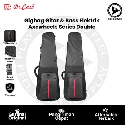 Gigbag Gitar & Bass Elektrik Double Dr. Case Axewheel Series Varian Original