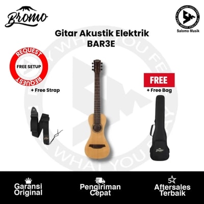 Gitar Akustik Elektrik Bromo BAR3E Travel Gitar + Free Bag & Strap