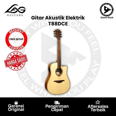 Gitar Akustik Elektrik LAG Guitars T88DCE Dreadnought Cutaway
