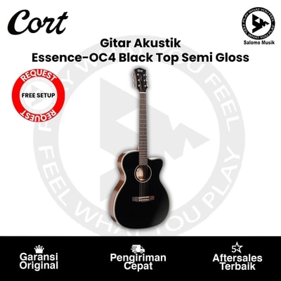 Gitar Akustik Cort Essence-OC4 Black Top Semi Gloss