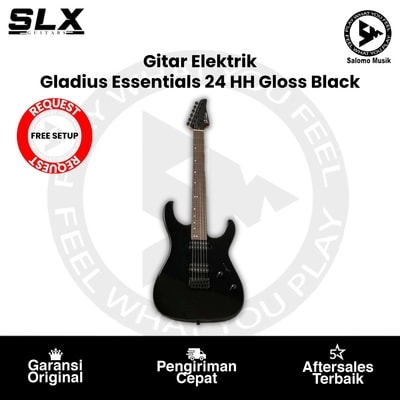Gitar Elektrik SLX Guitars Gladius Essentials 24 HH with Rosewood FB in Gloss Black