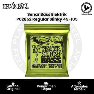 Senar Gitar Bass Elektrik Ernie Ball P02852 Short Scale Nickel Wound Regular Slinky Bass 45-105