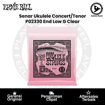 Senar Ukulele Ernie Ball P02330 Concert/Tenor Nylon Ball End Low G Ukulele Strings Clear
