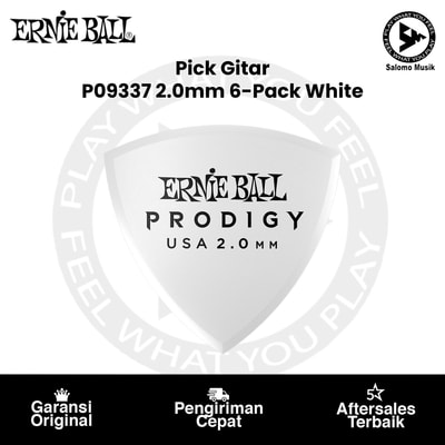 Pick Gitar Ernie Ball P09337 2.0mm Shield Prodigy Guitar Picks 6-Pack White