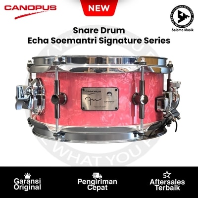 Snare Drum Canopus Echa Soemantri Signature Series Mini Snare 10 X 5 Pink Diamond Pearl + Tom Clamp