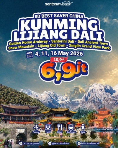 paket tour china yunan kuming shangrila