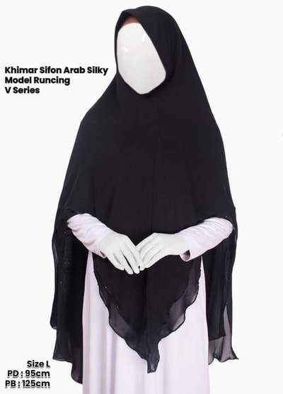 JilbabSifonArabSilky_Runcing_L_Hitam