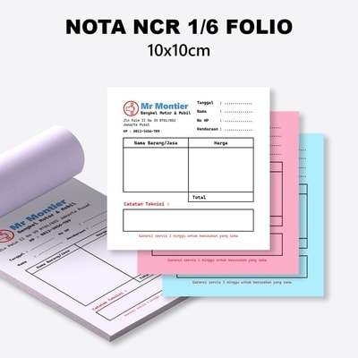 nota ncr 1/6 folio