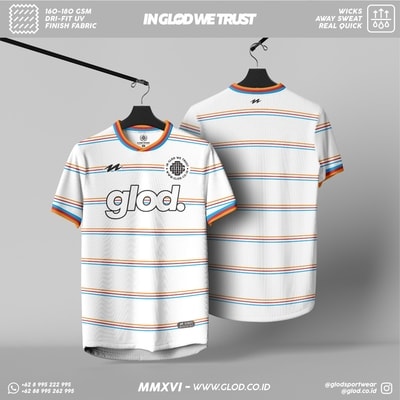 jersey futsal sepakbola custom printing GLOD warna putih