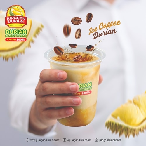 Es kopi durian segar perpaduan kopi dan daging durian asli