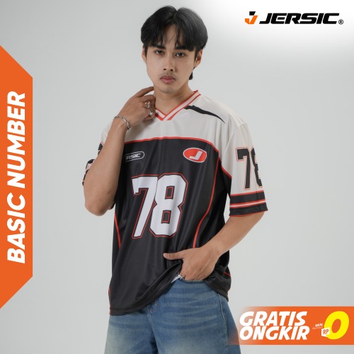 JERSIC - Jersey Basic Coklat Number Series 78 Oversize Streetwear Dry Fit Unisex