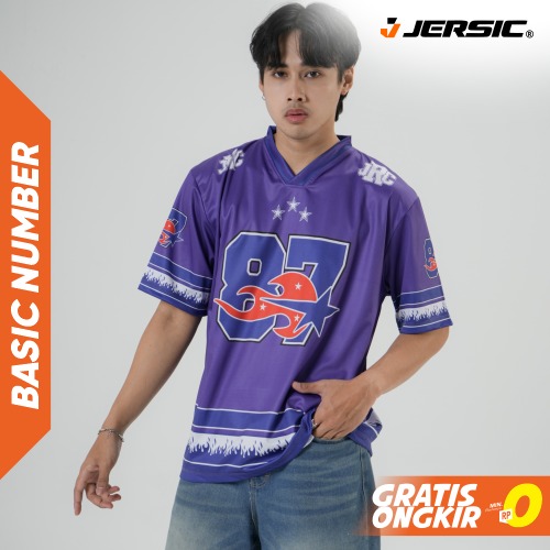 JERSIC - Jersey Basic Ungu Number Series 87 Oversize Streetwear Dry Fit Unisex