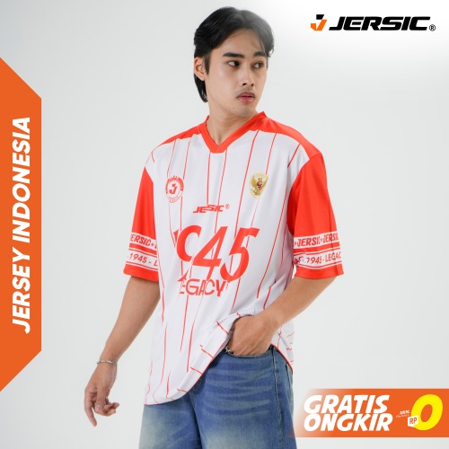 JERSIC - Jersey Indonesia Putih 1945 Legacy Oversize Streetwear Dry Fit Unisex