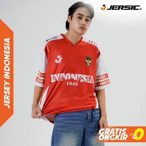 JERSIC - Jersey Indonesia Merah Warisan Nusantara 45 Oversize Streetwear Dry Fit Unisex