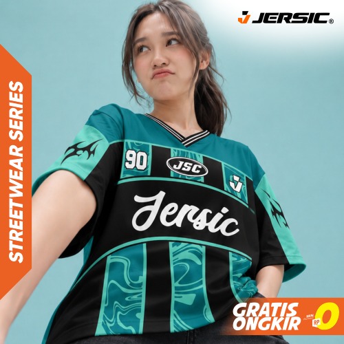 JERSIC - Jersey Series Race Tosca Aqua Strike 90 Oversize Streetwear Dry Fit Unisex