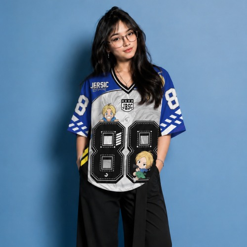 JERSIC - Jersey Anime Biru Sakamoto Days Shin Asakura 88 Oversize Streetwear Dry Fit Unisex