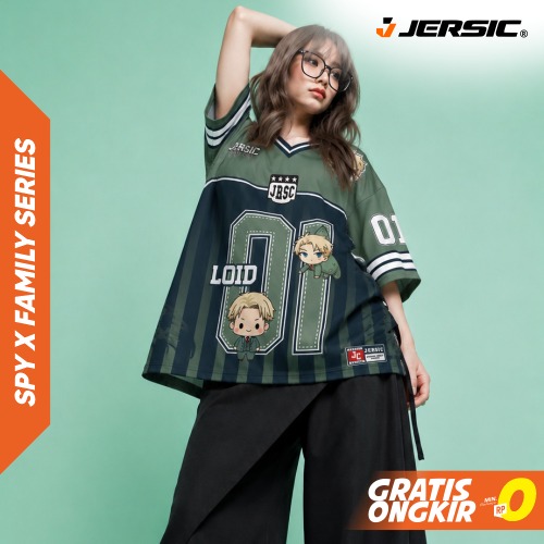 JERSIC - Jersey Anime Green Sage SPY x Family Loid Forger 01 Oversize Streetwear Dry Fit Unisex