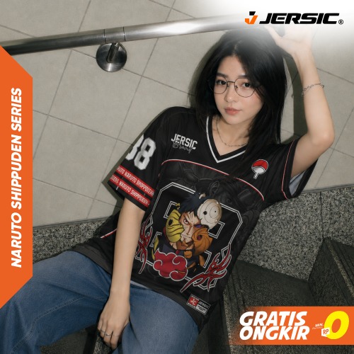 JERSIC - Jersey Anime Hitam Naruto Shippuden Obito Uciha 88 Oversize Streetwear Dry Fit Unisex