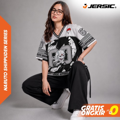 JERSIC - Jersey Anime Putih Naruto Shippuden Madara Uciha 60 Oversize Streetwear Dry Fit Unisex