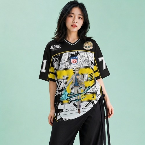 JERSIC - Jersey Anime Kuning Jujutsu Kaisen Kento Nanami 72 Oversize Streetwear Dry Fit Unisex