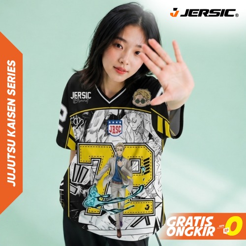JERSIC - Jersey Anime Kuning Jujutsu Kaisen Kento Nanami 72 Oversize Streetwear Dry Fit Unisex