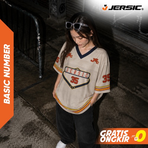 JERSIC - Jersey Basic Khaki Number Series 35 Unisex Oversize Streetwear Dry Fit