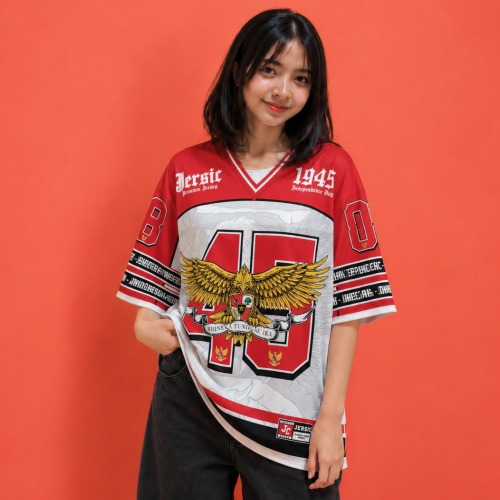JERSIC - Jersey Indonesia Series Merah Garuda Indonesia 45 Oversize Streetwear Dry Fit Unisex