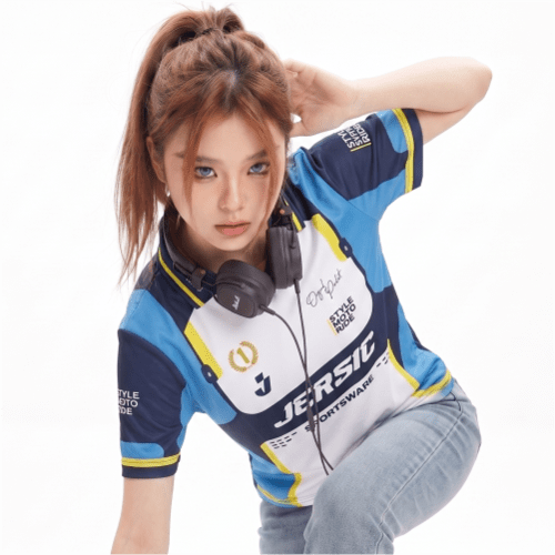 JERSIC - Jersey Series Crew Motor Team Racing Navy Sportwear Oversize Streetwear Dry Fit Unisex
