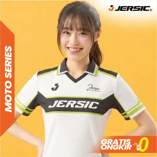 JERSIC - Jersey Series Crew Motor Team Racing Putih Sportwear Oversize Streetwear Dry Fit Unisex