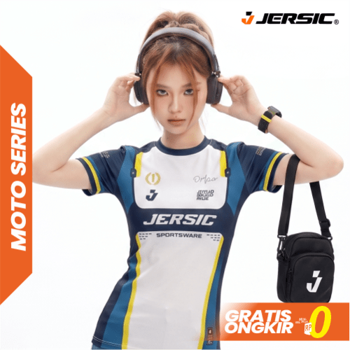 JERSIC - Jersey Series Crew Motor Team Racing Navy Sportwear Oversize Streetwear Dry Fit Unisex