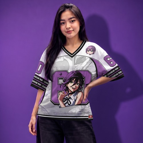 JERSIC - Jersey Anime Ungu Chainsaw Man Reze 60 Oversize Streetwear Dry Fit Unisex