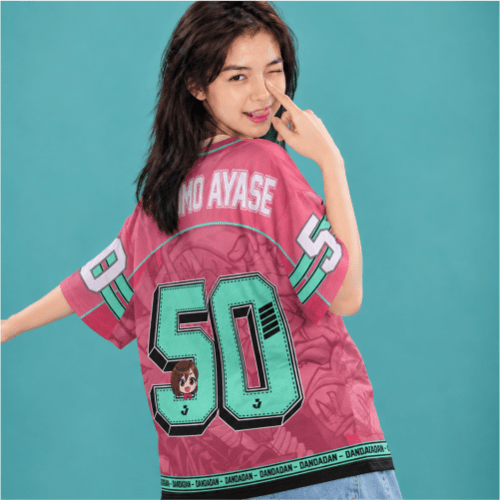 JERSIC - Jersey Anime Pink Dandadan Momo Ayase 50 Oversize Streetwear Dry Fit Unisex