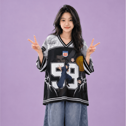 JERSIC - Jersey Anime Hitam Jujutsu Kaisen Geto 59 Oversize Streetwear Dry Fit Unisex