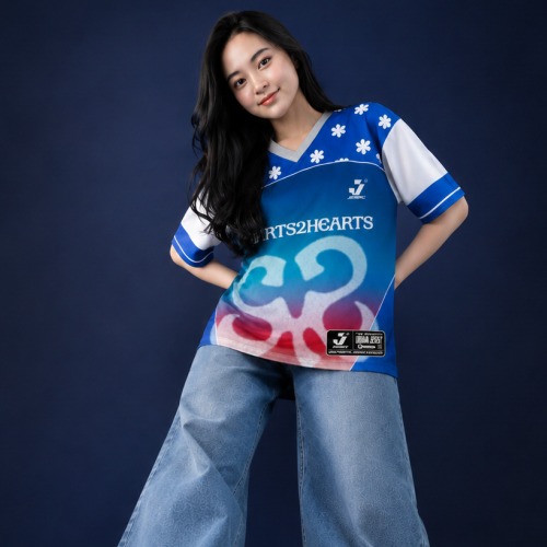 JERSIC - Jersey K-Pop Biru Hearts2Hearts Focus Oversize Streetwear Dry Fit Unisex